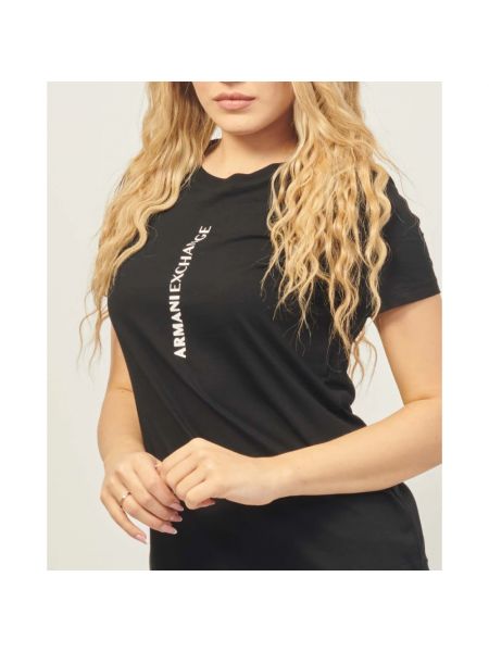 Camiseta slim fit de algodón Armani Exchange negro