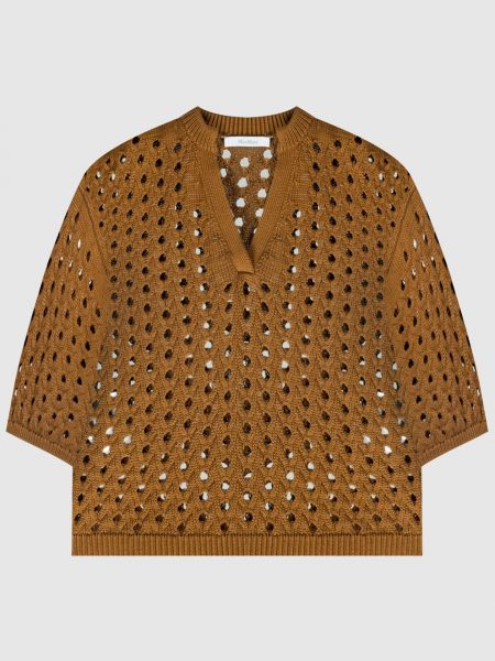 Ажурный пуловер Max Mara коричневый