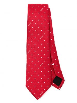 Svilena kravata iz žakarda Moschino rdeča
