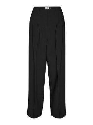 Plisované nohavice Vero Moda čierna