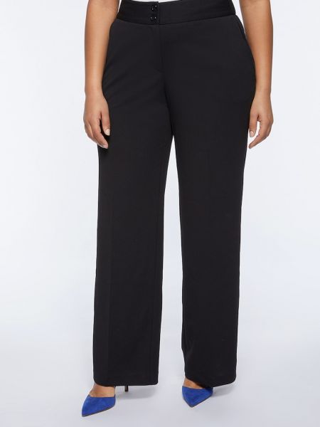 Прямые брюки с высокой талией в деловом стиле Fiorella Rubino черные