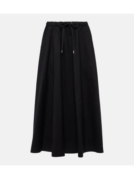 Pamučna midi suknja Moncler crna