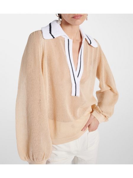 Jersey de lana de algodón de tela jersey Dorothee Schumacher beige