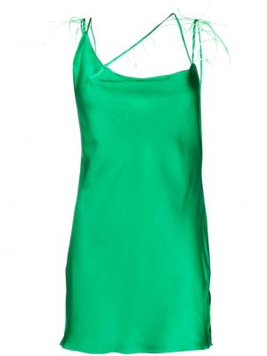 Mini-abito con piume Loulou verde