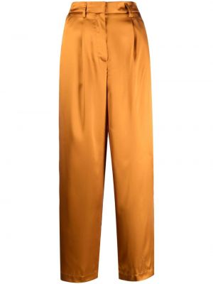 Saténové kalhoty Forte Forte oranžové