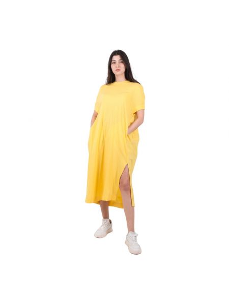 Sukienka midi elegancki Roberto Collina żółty