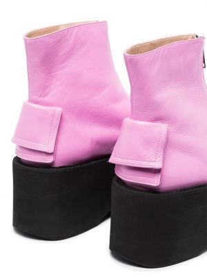 Kotníkové boty na zip na platformě Natasha Zinko růžové