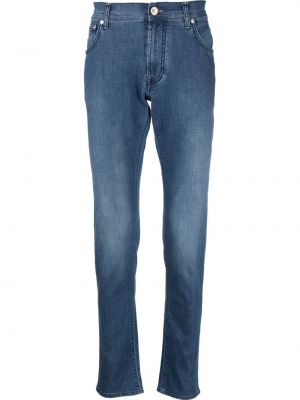 Slim fit skinny džíny s nízkým pasem Corneliani modré