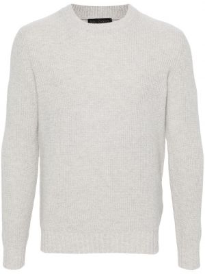 Вълнен пуловер с кръгло деколте Dell'oglio сиво