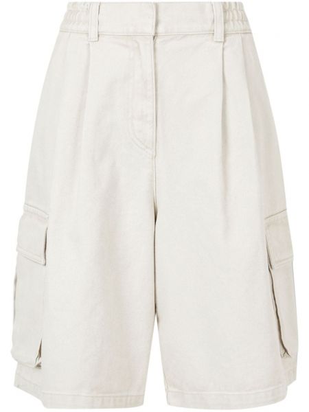 Shorts cargo en coton plissées Studio Tomboy blanc