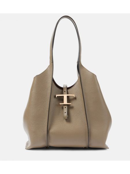 Lær mini bag Tod's beige