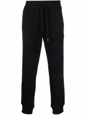 Pantaloni cu broderie Versace Jeans Couture negru