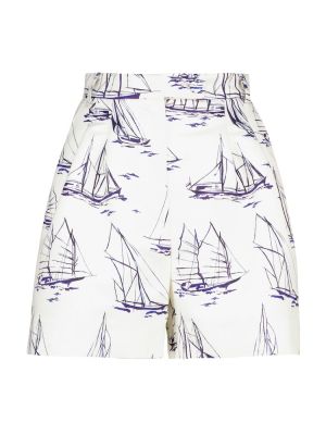 High waist shorts mit print Emilia Wickstead weiß