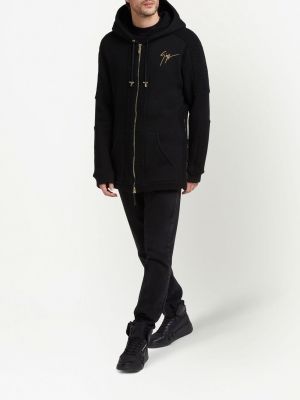 Mikina s kapucí na zip Giuseppe Zanotti černá