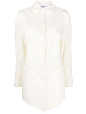 Βαμβακερή φόρεμα σε στυλ πουκάμισο The Attico λευκό