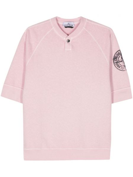 Bavlněné tričko Stone Island růžové