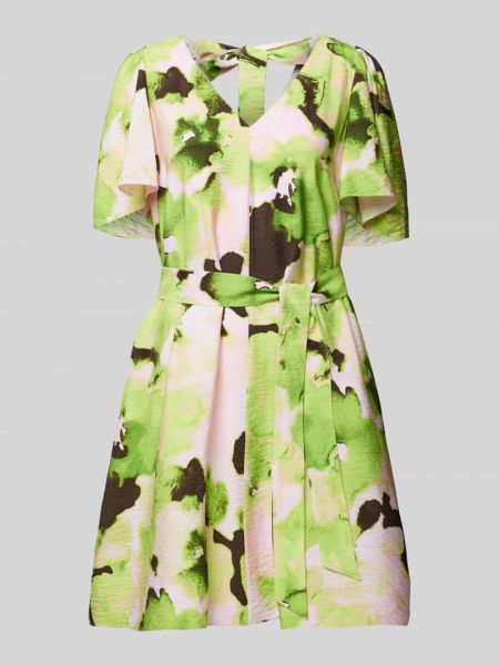 Sukienka mini z dekoltem w serek Selected Femme zielona