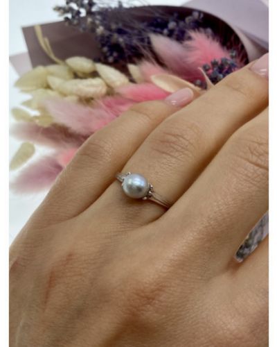 Кольцо с жемчугом классическое Sky Jewelry