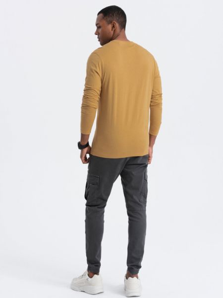 Tricou cu mânecă lungă Ombre Clothing galben