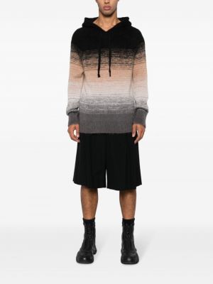 Gradienta krāsas adīti kapučdžemperis Laneus melns