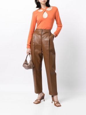 Pantalones de cintura alta Materiel marrón