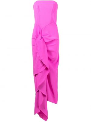 Růžové drapované koktejlové šaty Solace London