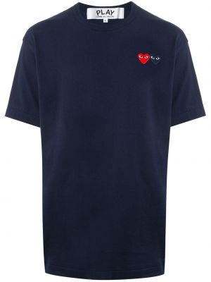 Camiseta con apliques con corazón Comme Des Garçons Play azul