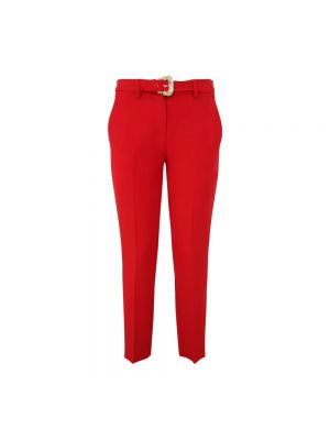 Pantalon droit à boucle Versace Jeans Couture rouge