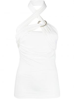 Sukienka koktajlowa drapowana The Attico biała
