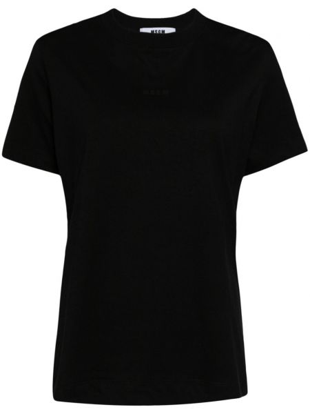T-shirt en coton à imprimé Msgm noir