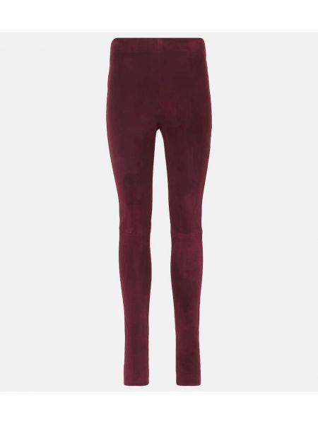 Semsket skinn leggings Joseph burgund