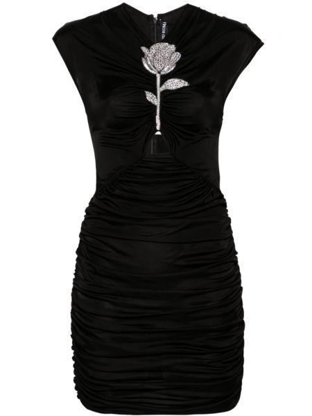 Φλοράλ κοκτέιλ φόρεμα David Koma μαύρο