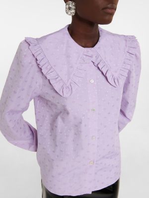 Bombažna bluza s cvetličnim vzorcem Alessandra Rich vijolična