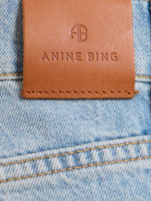 Bavlněné straight fit džíny Anine Bing modré