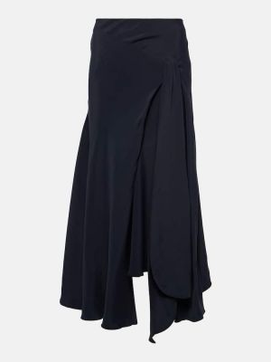 Asymetrické midi sukně s vysokým pasem Victoria Beckham modré