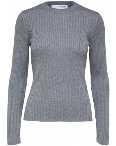 Slim fit gyapjú pulóver Selected Femme - szürke