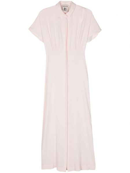 Sukienka koszulowa z krepy Semicouture różowa