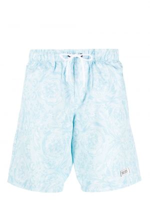 Pantaloncini con stampa Versace blu