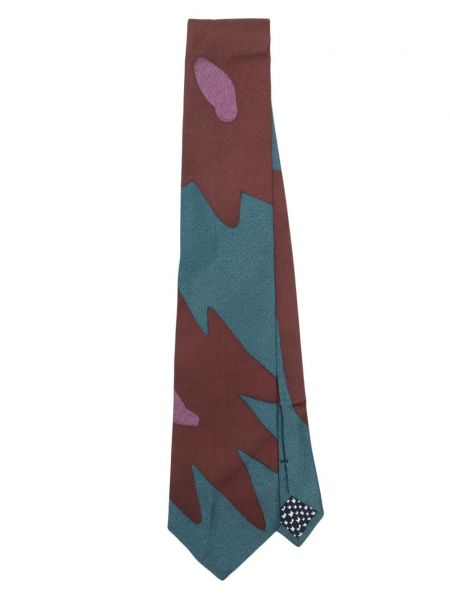 Hodvábna kravata s potlačou s abstraktným vzorom Paul Smith