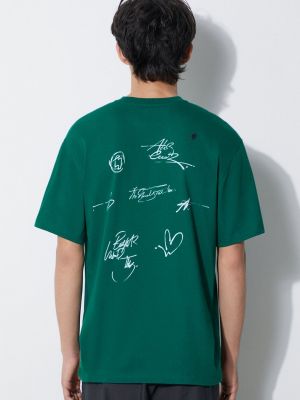 Koszulka z nadrukiem w serca Ader Error zielona