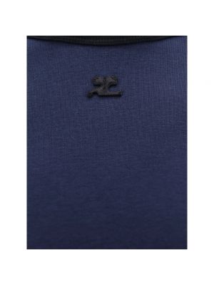 Camisa de cuello redondo Courrèges azul