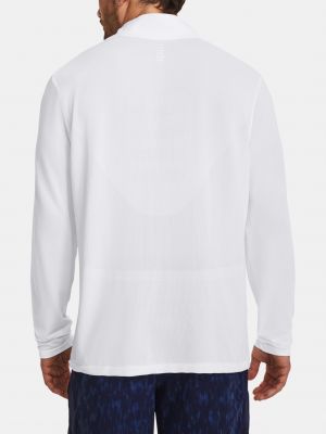 Športové tričko na zips so stojačikom Under Armour biela