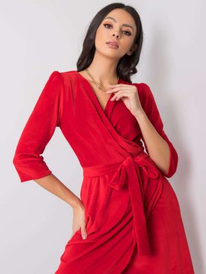 Βελούδινη φόρεμα Fashionhunters κόκκινο
