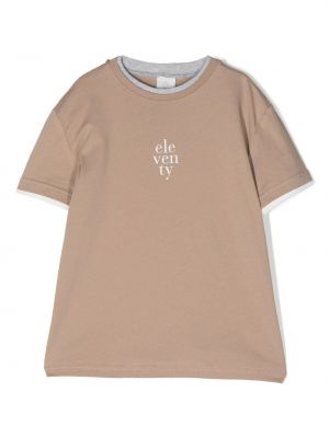 T-shirt för tjejer Eleventy Kids brun