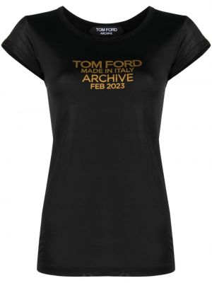 Mustriline siidist t-särk Tom Ford