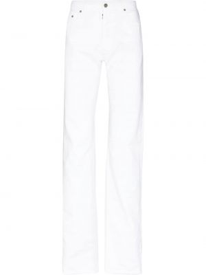 Puuvillased sirged teksapüksid Maison Margiela valge