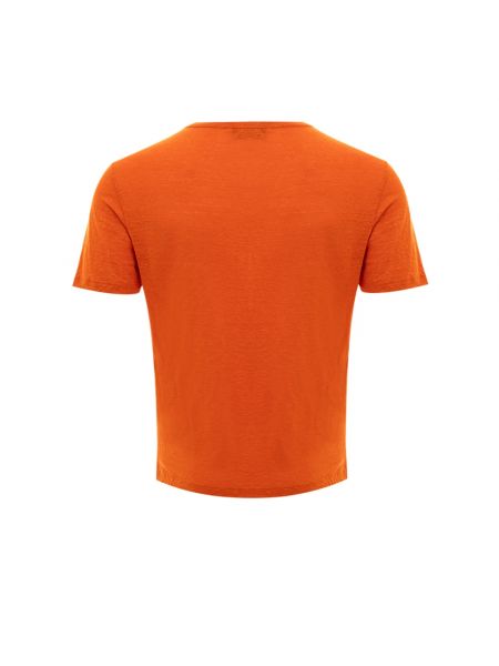 Camiseta de lino manga corta Gran Sasso naranja
