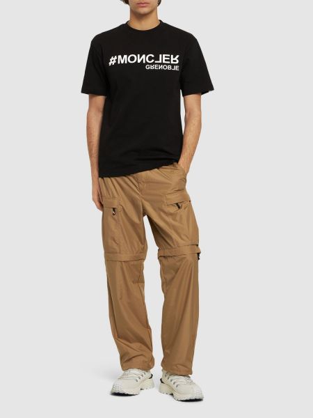 Памучна тениска Moncler Grenoble черно