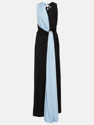 Drapované džerzej dlouhé šaty Bottega Veneta čierna