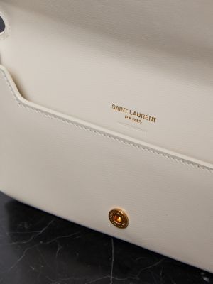 Kožená kabelka Saint Laurent biela